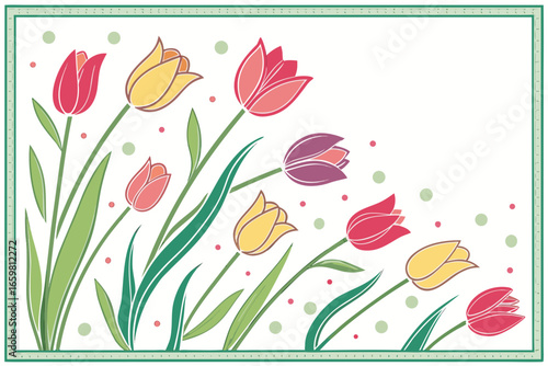 vector illustration of tulips
