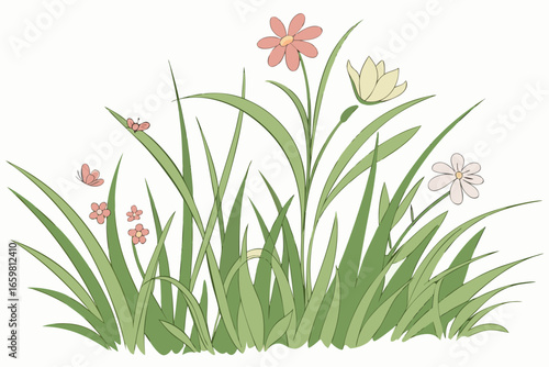 spring flowers in grass