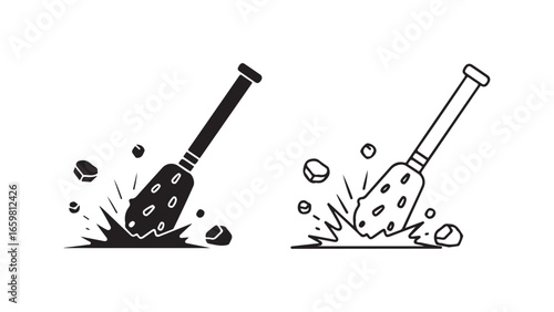 Baseball bat hitting ball with splash