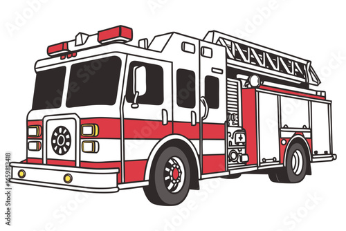 fire truck isolated on white