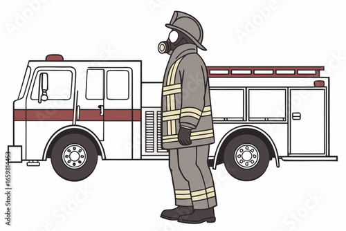 fireman with fire extinguisher