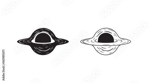 Black hole outline with transparent background
