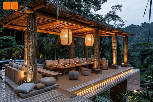 wooden bridge in the garden