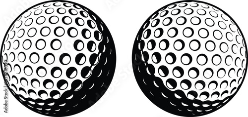 Twin dimpled spheres with symmetrical texture on white background—minimalist vector for product branding, UI design, conceptual storytelling, and geometric exploration