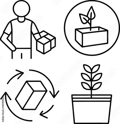 A symbolic recycle upcycle icon arrow. 