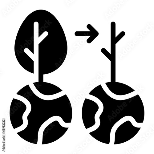 deforestation glyph icon