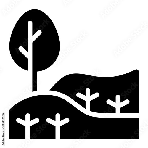 deforestation glyph icon