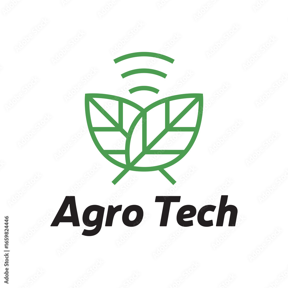 Fototapeta premium Agro Tech Symbol Incorporating Leaf Illustration