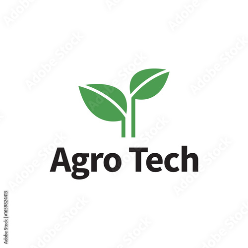 Agro Tech Symbol Incorporating Leaf Illustration