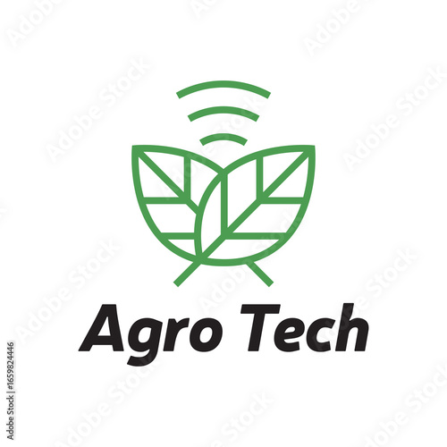 Agro Tech Symbol Incorporating Leaf Illustration