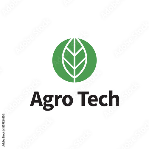 Agro Tech Symbol Incorporating Leaf Illustration