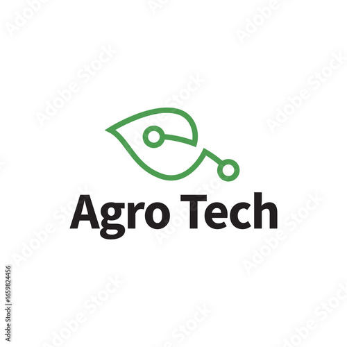 Agro Tech Symbol Incorporating Leaf Illustration