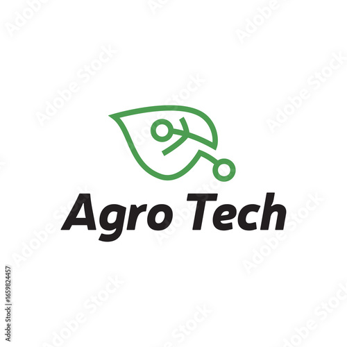 Agro Tech Symbol Incorporating Leaf Illustration