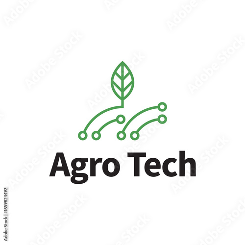Agro Tech Symbol Incorporating Leaf Illustration