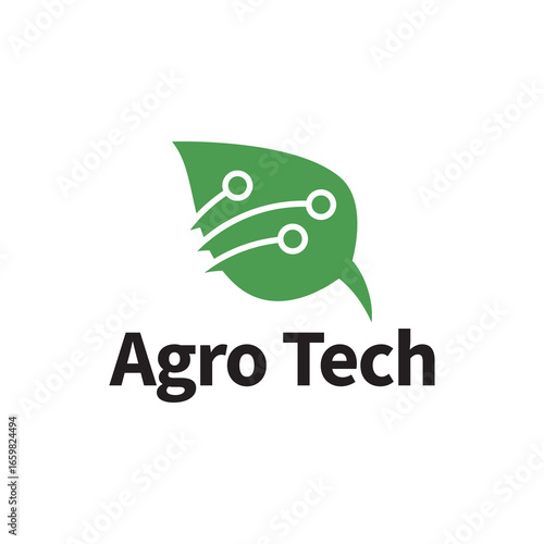 Agro Tech Symbol Incorporating Leaf Illustration