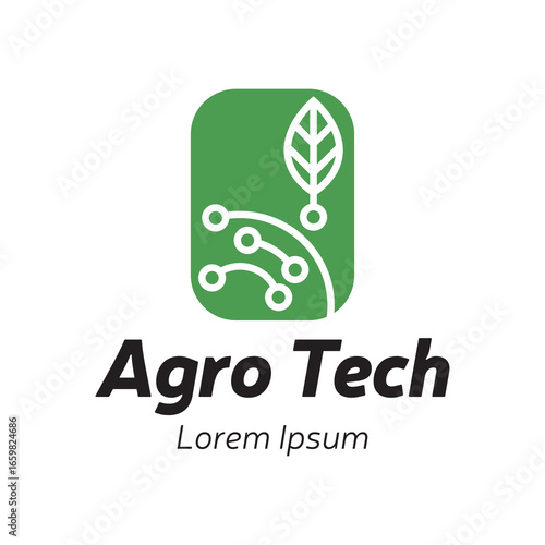 Agro Tech Symbol Incorporating Leaf Illustration