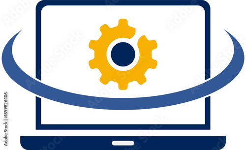 Laptop repair service logo