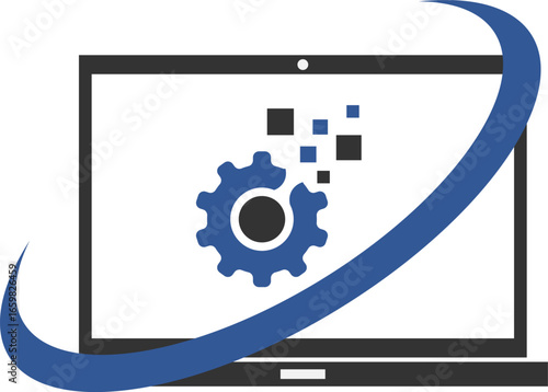 Laptop repair service logo