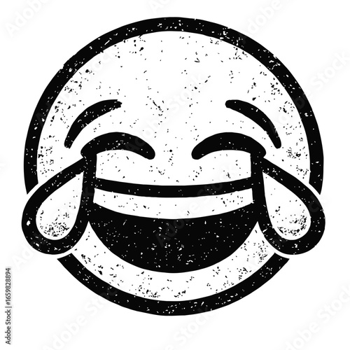 Angry and Scowling Black and White Emoji with Furrowed Brows - An Expression of Frustration or Displeasure