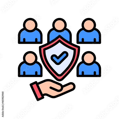 Safety Committee lineal color icon