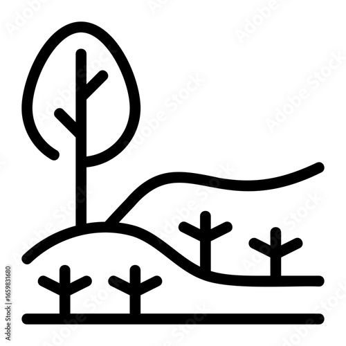 deforestation line icon