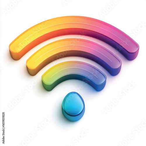 beautiful 3D image of color Wi-Fi, vector
