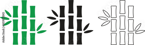 Bamboo Sugarcane line art icon set. Design elements for social network and application. on transparent background.Sugarcane stalks vector illustration of fresh sugarcane plants for agriculture. 