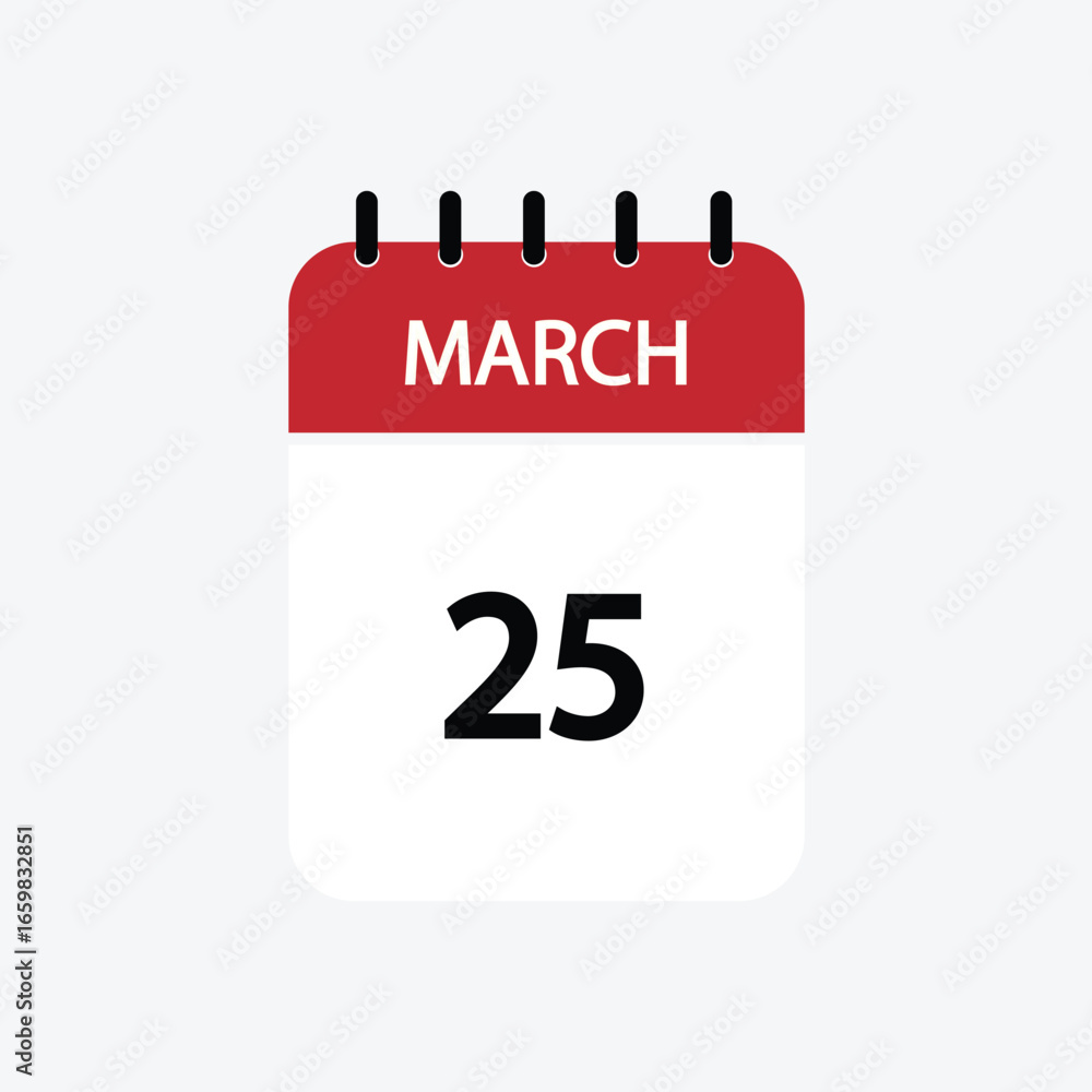25 march calendar march calendar vector illustration 25 march calendar march calendar vector illustration