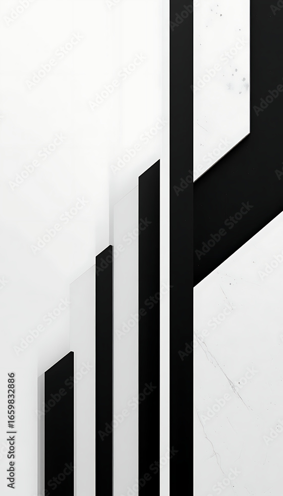 Fototapeta premium Minimal black white geometric design