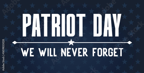 Patriot day minimalistic banner with dark starry background