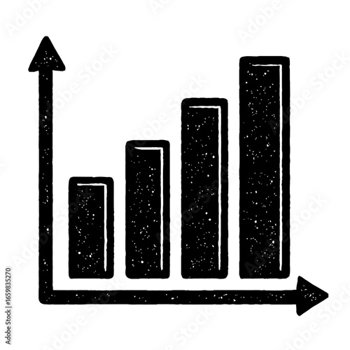 Grunge Textured Bar Graph for Business Growth