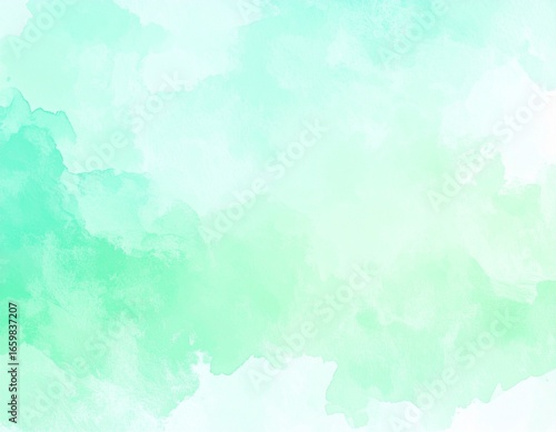 Clean and refreshing watercolor wellness video background with mint green and white tones