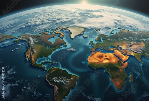 Our Vibrant Earth: A Glimpse of Continents and Oceans
