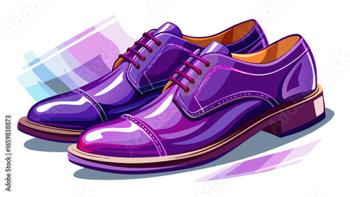 Men's classic leather shoes isolated on white background, highlighted in royal purple majesty, violet tone, amethyst glow, lavender softness, plum richness, elegant mystery, regal spirit, timeless dig
