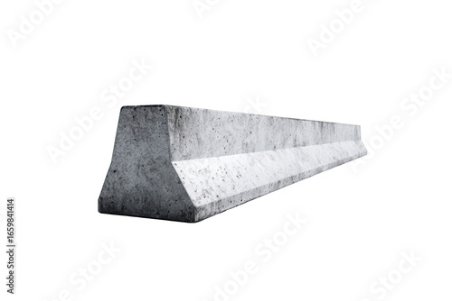 Concrete barrier angled, protective and sturdy against impact with grey color