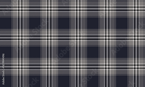 Seamless plaid fabric in navy, gray, and black creates a classic, elegant feel. Perfect for designing clothes, skirts, or pants, it adds dimension and coolness to every fashion look.