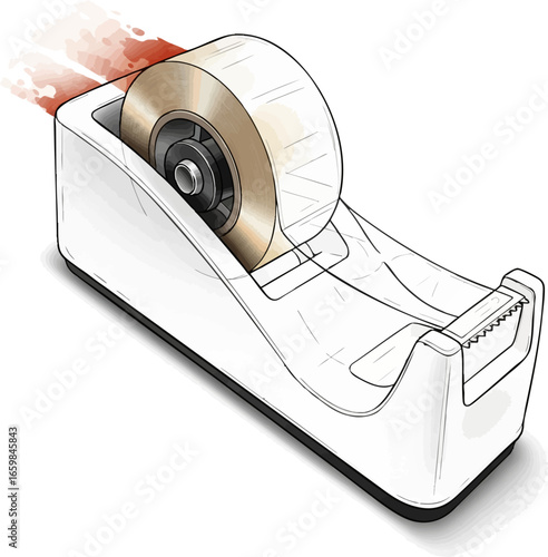 Hand Drawn Office A Tape Dispenser