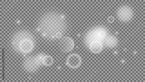 Bokeh circles on transparent background