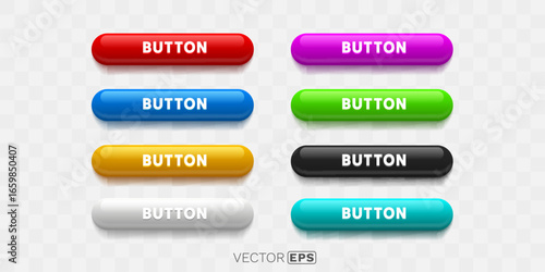 Set color round button, frame label, event web element. Vector illustration