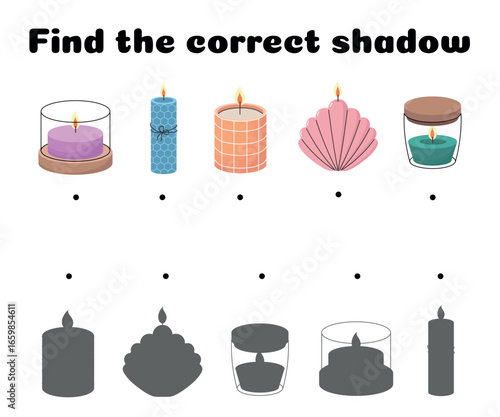 Educational Shadow Matching Game with Candles and Flames