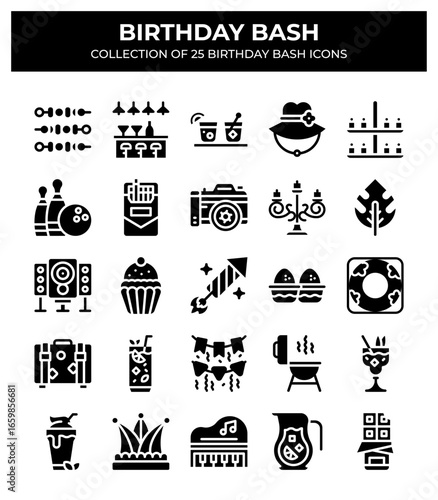 Birthday Bash. Collection of 25 Birthday Party Icons