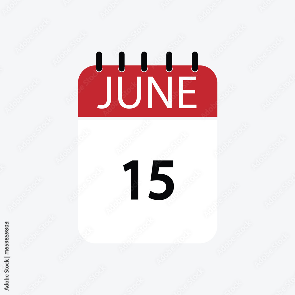 Fototapeta premium 15 june calendar june calendar vector illustration