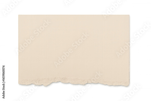 Horizontal blank beige ripped piece of paper with transparent background, ideal for adding text or designs