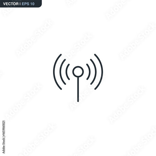 Radio Broadcast Line Icon
