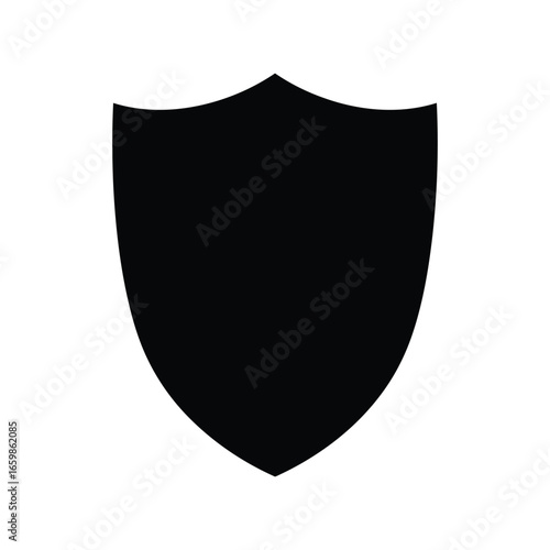Free Download Simple black shield emblem symbol icon of protection security safety and defense vector - GFXLoad
