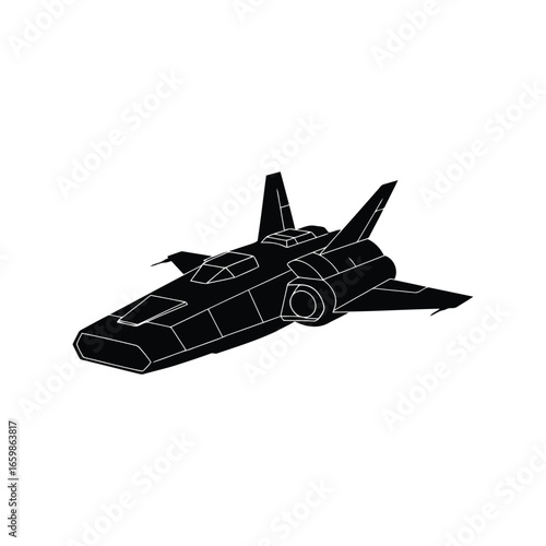 Futuristic spaceship design ready for sci fi adventure and space exploration missions vector