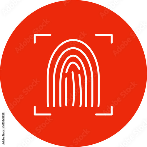Fingerprint scan circle icon, fingerprint scan icon – biometric access, identity authentication & cyber security symbol