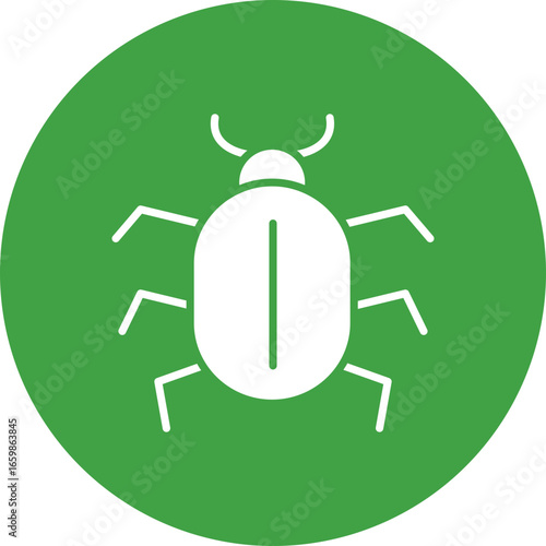 Virus circle icon, virus line icon – digital infection, malware, computer threat symbol