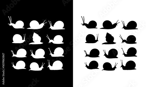snail silhouette set vector illustration, sea, sea animal silhouette vector illustration, water, fish, sea horse, vector, art, design, symbol, illustration, black, white, vintage, weather, element, 