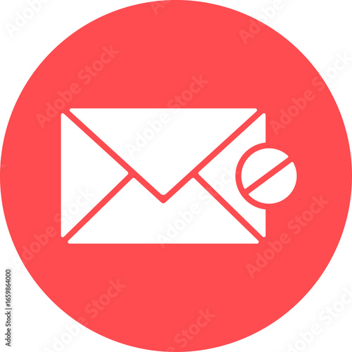 Spam circle icon, spam icon – unwanted email, junk mail, email threat, inbox protection symbol